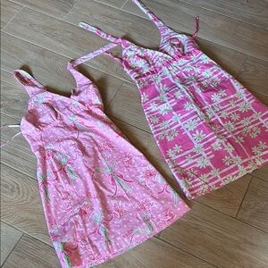 Vintage Lilly Pulitzer Halter Style Pink Floral Sundresses